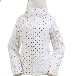 Burton "society jacket" cream multi colored dots